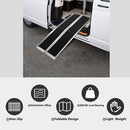 Bosonshop 6 Feet Folding Wheelchair Ramp, Lightweight Aluminum with PVC Surface and Raised Side Walls