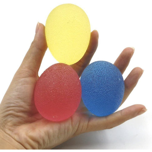 Homecare Egg Gripper Hand Therapy Balls, Finger Resistance and Stress Relief, Set of 3