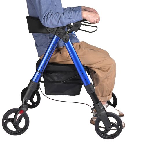 Blue Jay Adjustable and Foldable Heavy Duty Rollator, Dual Break