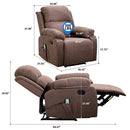 Home Overstuffed Armrest Recliner Chair Sofa with 6 Point Remote Control Massage