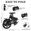 Standard 36V 5A.h Black Foldable Mobility Electric Bike with 25 Speed