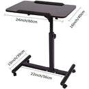 Overbed Table Laptop Desk Cart Hospital Bed Desk Mobile Height, Black Walnut