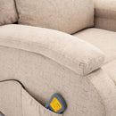 Homecare Massage Recliner Chair with Adjustable Backrest, Footrest, and 6-Point Vibration, Cream Fabric