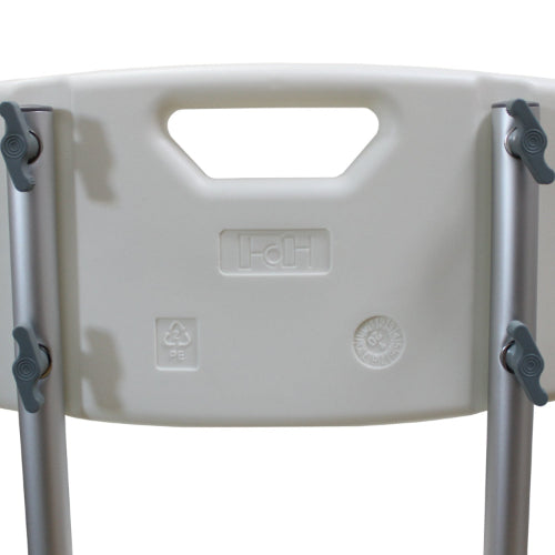 Shower Tub Aluminium Alloy Bath Chair Seat Bench with Removable Back, white