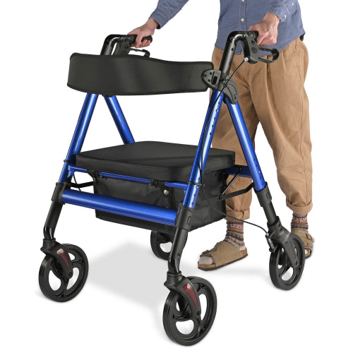 Blue Jay Adjustable and Foldable Heavy Duty Rollator, Dual Break