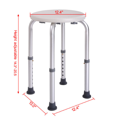 Shower Stool Bath Bench with Adjustable Heights and Non-Slip Rubber for Safety and Stability XH