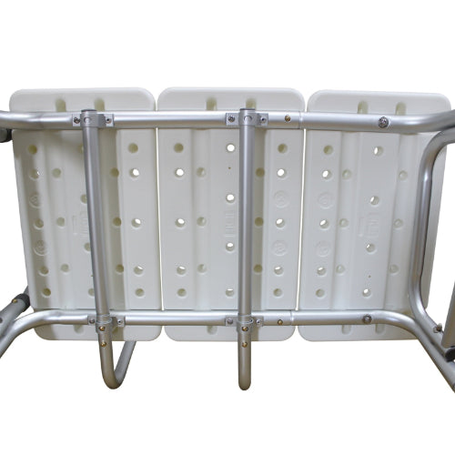 Shower Tub Aluminium Alloy Bath Chair Transfer Bench with Wide Seat, white