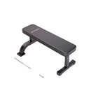 Murtisol Flat Bench Model 1212 in black, sturdy workout bench for effective weight training, Moovkart
