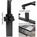 Overbed Table Laptop Desk Cart Hospital Bed Desk Mobile Height, Black Walnut