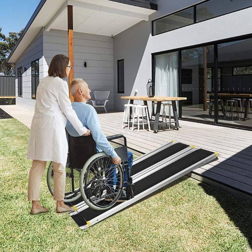 Aluminum Bosonshop 7Ft Portable Wheelchair Ramp, lightweight