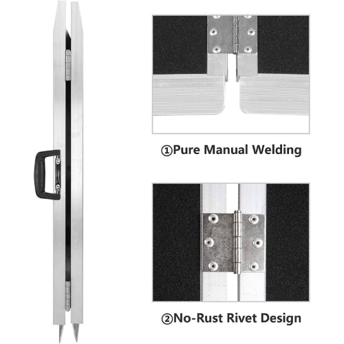 Bosonshop 4Ft Portable Wheelchair Ramp Aluminum