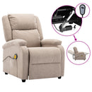 Homecare Massage Recliner Chair with Adjustable Backrest, Footrest, and 6-Point Vibration, Cream Fabric