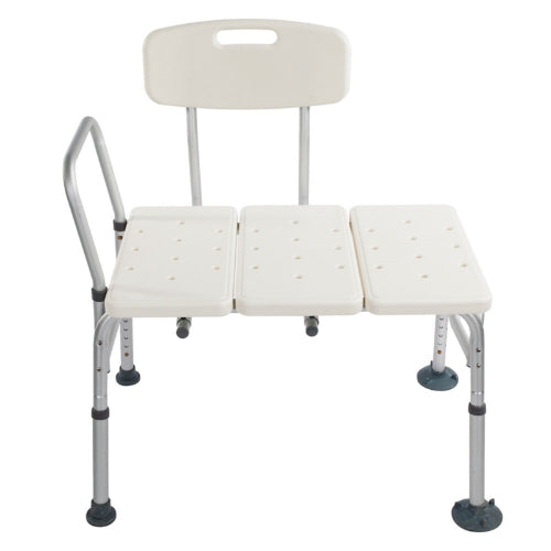 Shower Tub Aluminium Alloy Bath Chair Transfer Bench with Wide Seat, white