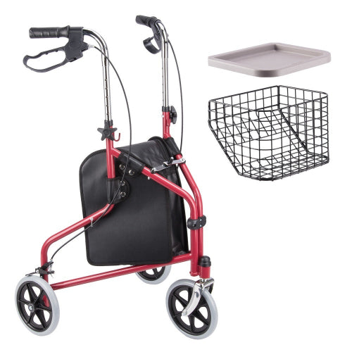 Drive Medical 3 Wheel Rollator, Two side Handles