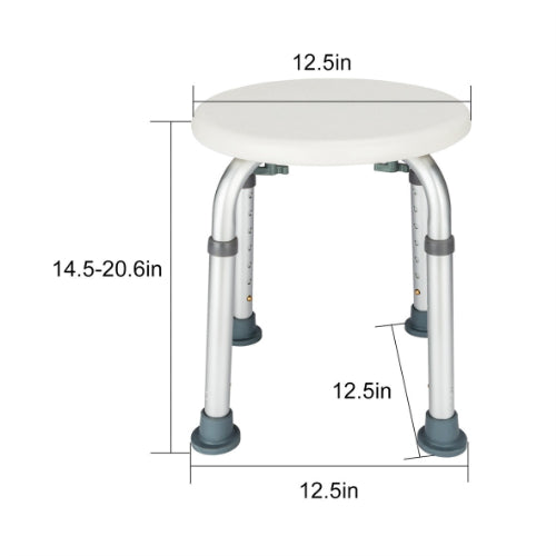 Aluminium Alloy Bath Chair Bench with Adjustable Height With grab bar, White
