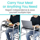Vive Health Walker Tray with Non-Slip Surface and 3-Inch Built-In Cup Holder