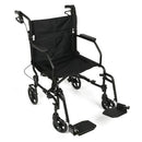 Vive Health Transport Wheelchair with Adjustable Footrests, Black