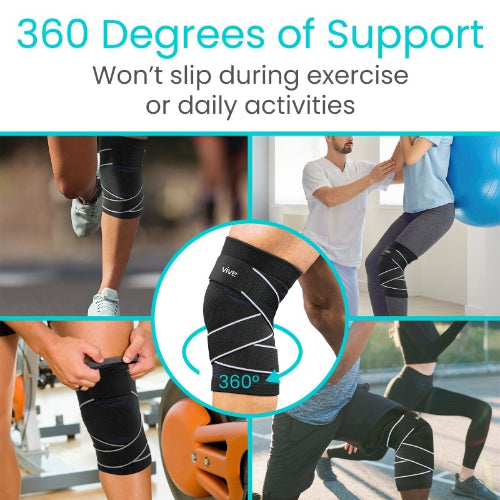 Vive Health Compression Knee Sleeve with Adjustable Straps for Superior Support