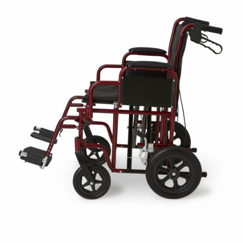 Transport Wheelchair Bariatric 22 Wide Red