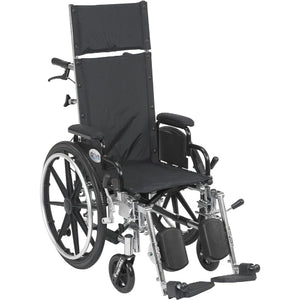 Drive Medical Viper Plus Reclining Wheelchair with Fixed Flip Desk Arms, 14 Inches