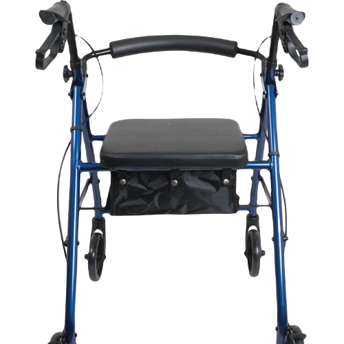 ProBasics Aluminum 4-Wheel Rollator Walker with Loop Brake, Blue, 6 Inches