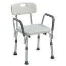 Drive Medical Adjustable Bath Bench with Back and Removable Padded Arms