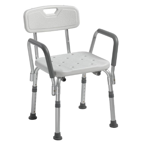 Drive Medical Bath Bench Adjustable Height with back-KD with Remove Padded Arms