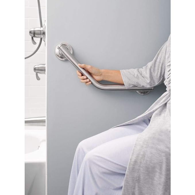 Moen Home Care 16 inch Angled Grab bar, Brushed Nickel