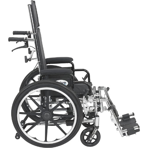 Drive Medical Viper Plus Reclining Wheelchair with Elevating Leg Rests and Flip Back Detachable Arms, 14 Inches Seat