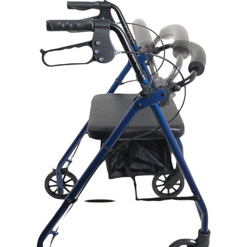 ProBasics Aluminum 4-Wheel Rollator Walker with Loop Brake, Blue, 6 Inches