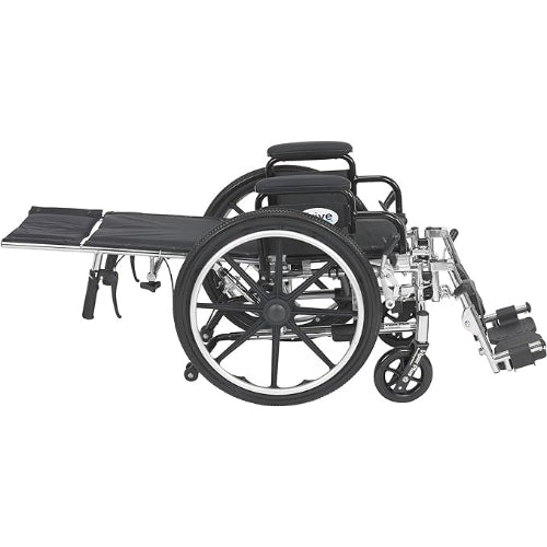 Drive Medical Viper Plus Reclining Wheelchair with Elevating Leg Rests and Flip Back Detachable Arms, 14 Inches Seat