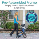 Vive Health 4-Wheel Rollator Walker, Foldable, Adjustable, with Storage Bag