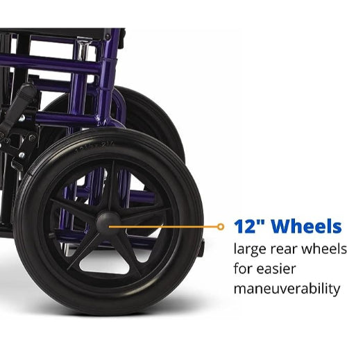 Transport Wheelchair Bariatric 22 Wide Blue