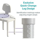 SP Ableware Sliding-Rotating Transfer Bench with Adjustable Height and 450 lb Weight Capacity