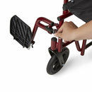 Drive Medical Bariatric Transport Wheelchair with 22-Inch Wide Seat, Red