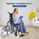 Ziggo Folding Lightweight Wheelchair, 16 Inches, Blue