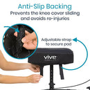 Vive Health Memory Foam Knee Walker Pad with Straps Black for Comfort and Pressure Relief