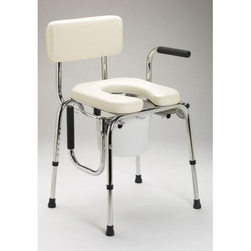 Medline Drop Arm Commode with Padded Seat – Adjustable Height, Rust-Resistant Frame, Comfortable & Sturdy Design, Moovkart.