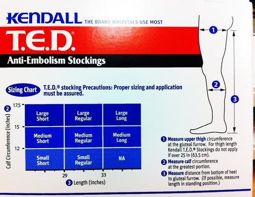 Kendall Open Toe Thigh Length T.E.D Anti-Embolism Stockings, Medium, Long Pair
