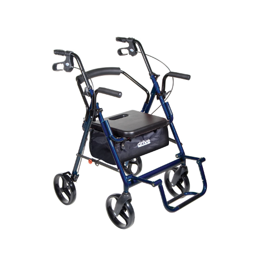 Drive Medical Duet Rollator/Transport Chair Blue, 2 Each