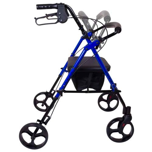 ProBasics Deluxe Height Adjustable Aluminum Rollator, Blue