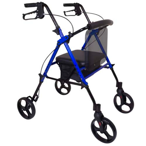 ProBasics Deluxe Height Adjustable Aluminum Rollator, Blue
