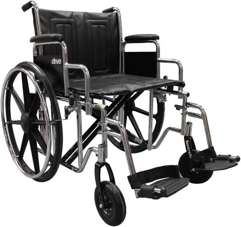 Drive Medical Bariatric HeavyDuty Wheelchair With Detachable Desk Arm, 24 inches