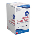 Dynarex Sterile Gauze Pads 2 x 2 Inches for Wound Care and Dressing, Box of 100 Single Packs