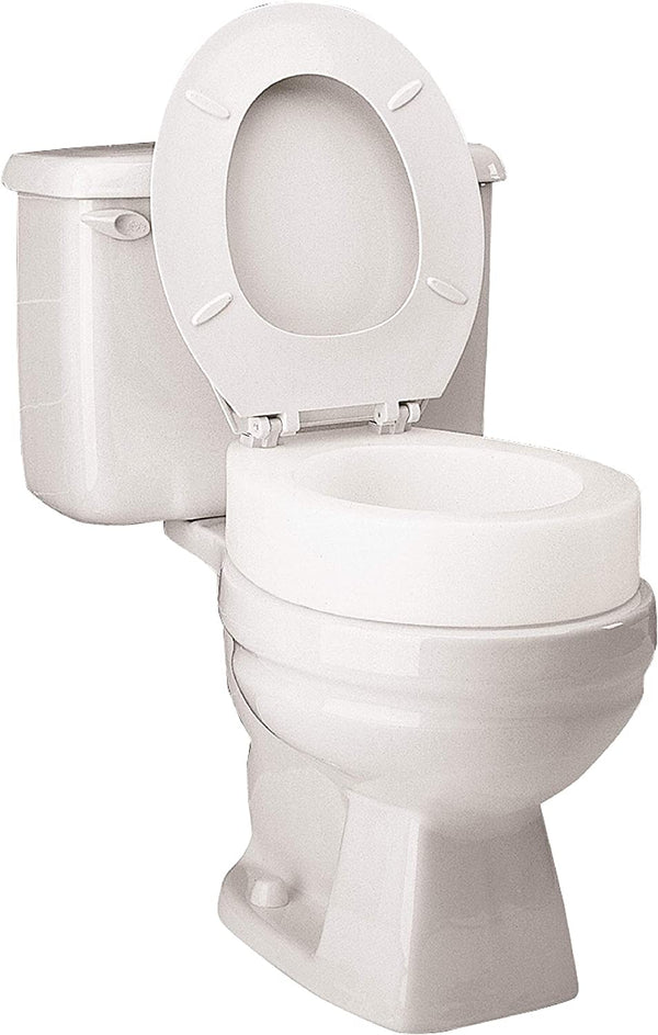 Elevated Toilet Seat with Arms For Elongated Toilets