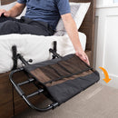 Stander EZ Adjust Bed Rail on hospital bed for safe transfers and mobility aid, Moovkart