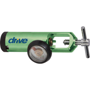 Drive Medical Oxygen Tank Regulator for D/E Cylinders, 0-8 LPM, Green