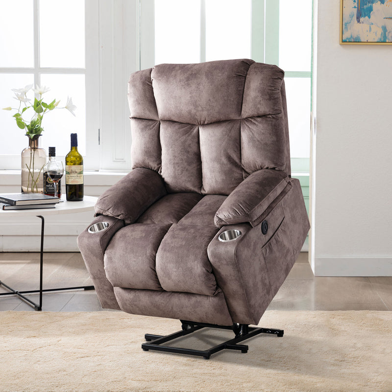 Camel Power Lift Recliner Chair 3 Positions Electric Sofa Recliner for Livingroom, Grey