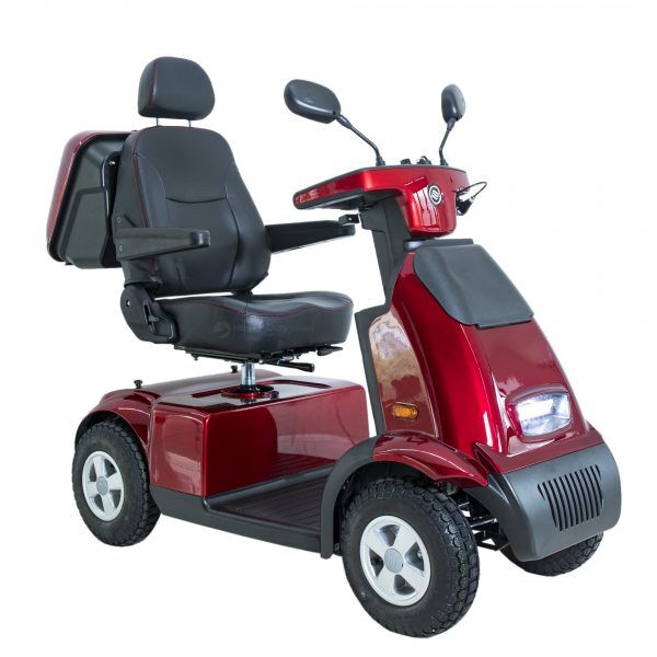 EX Extreme 4-Wheel Heavy Duty Long Range Travel Scooter, Red, 18-Inch Seat