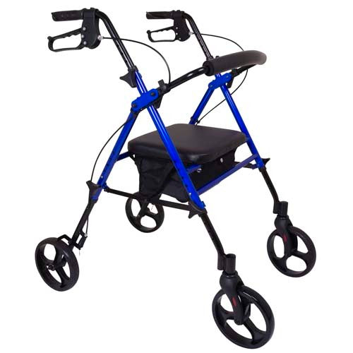 ProBasics Deluxe Height Adjustable Aluminum Rollator, Blue